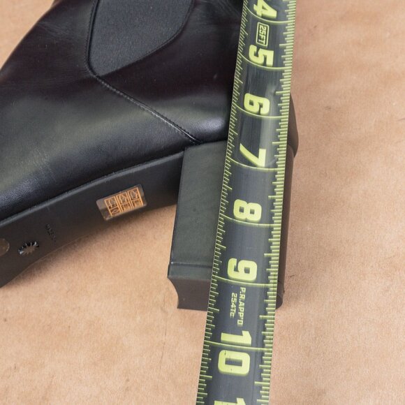 Stuart Weitzman Women Yuliana 60 Black Leather Slip-on Chelsea Dress Boots sz 12 - Picture 6 of 9